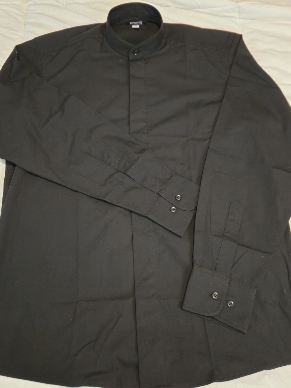 Men's Black Mandarin Collar Dress Shirt - 0870
